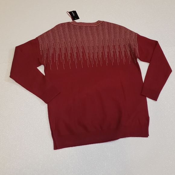Alfani Red Ruby Metallic-Sparkle Sweater - Picture 3 of 6